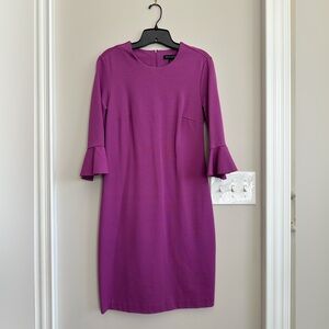 Banana Republic Magenta Sheath Dress with Flounce Sleeves